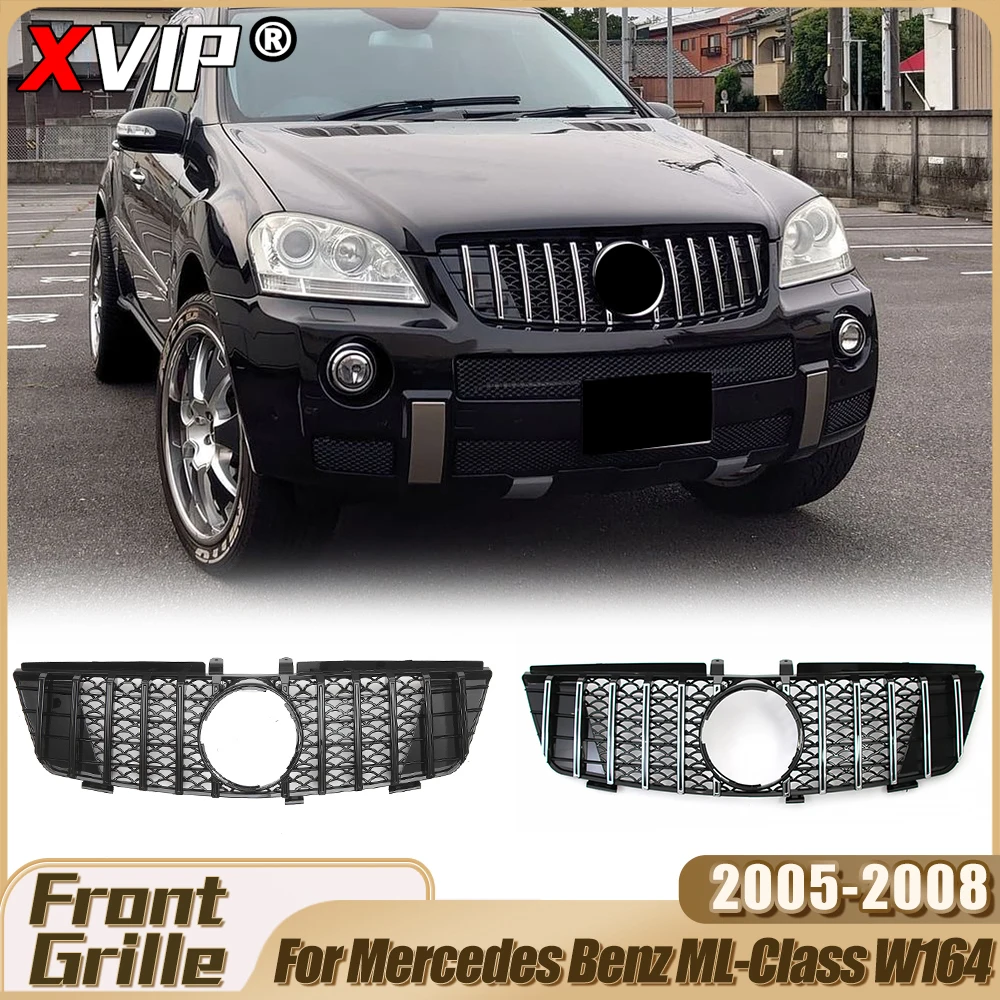 

XVIP Perfect Match Glossy Black GTR Style Bumper Grilles For Mercedes Benz ML-Class W164 ML350 ML500 ML550 2005-2008 Accessories