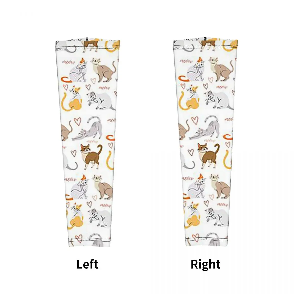 Gray Ginger And Siamese Kittens Cats Outdoor Arm Sleeves Sun UV Protection Cover Summer Cycling Tattoo Sleeves