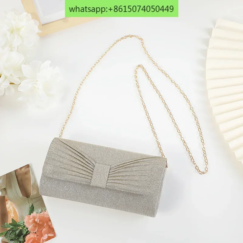 Women's Portable Dinner Bag Lock Buckle One Shoulder Backpack Fashionable and Elegant Handheld Bag Lipstick Storage Bag