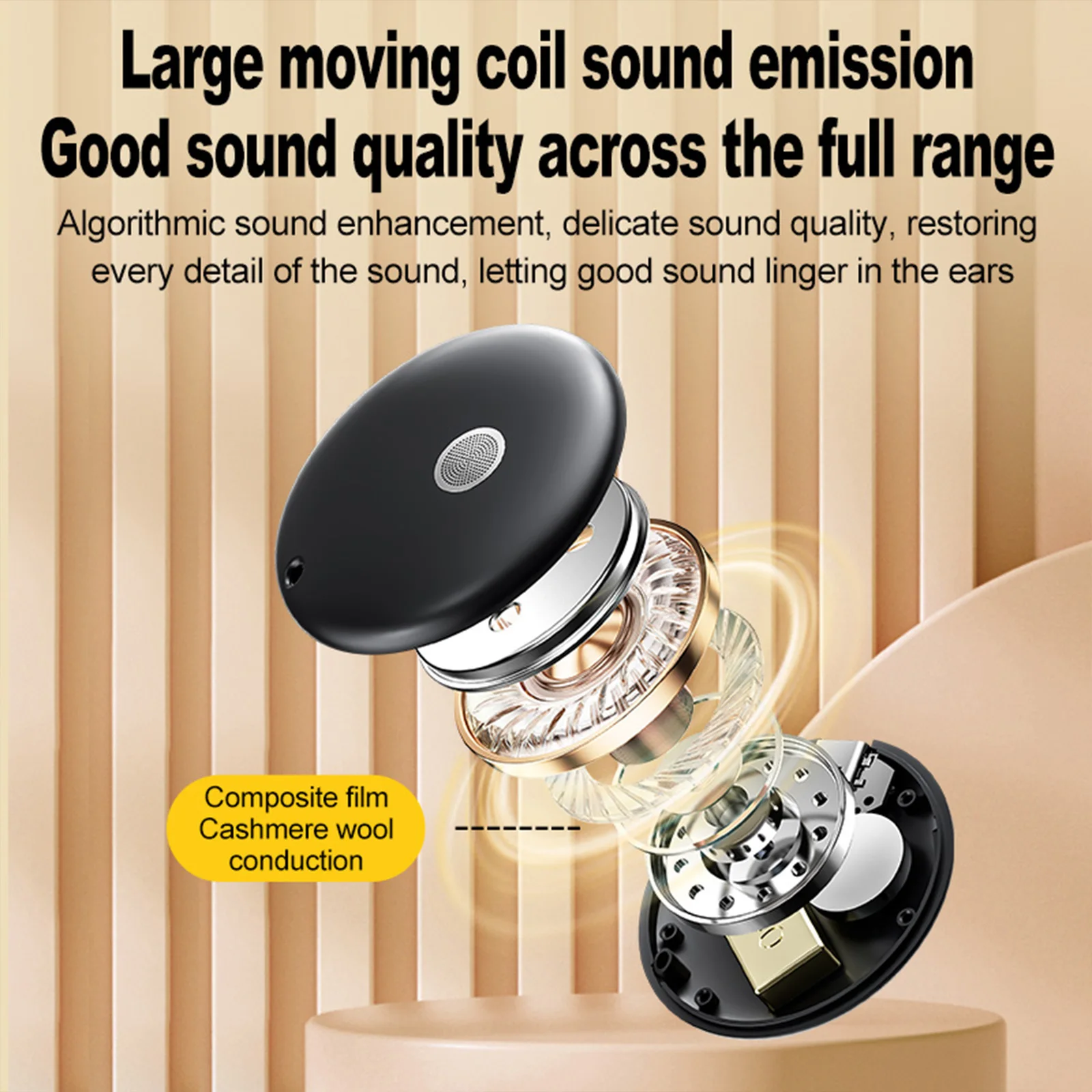 Portable Under Pillows Speakers 180mAh Mini Bone Conduction BT Sleeping Aids Built-In White Noise Sound Machine for Side Sleeper