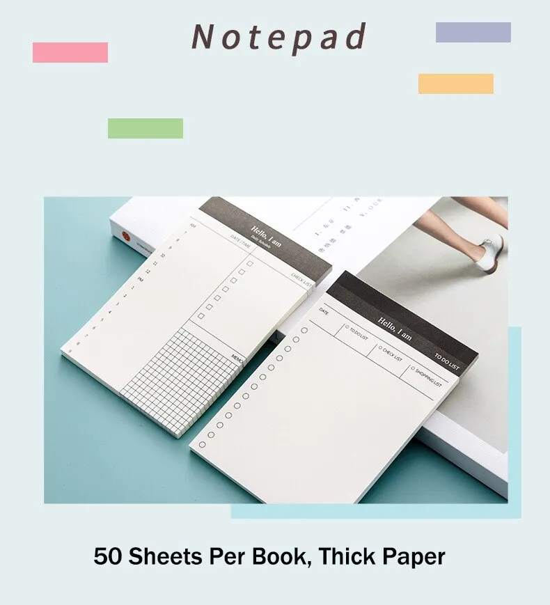 50 قطعة من الكتب المسيل للدموع اليوم خطة ملاحظة لاصقة لإدارة الوقت كتاب خطة الملاحظات اللاصقة