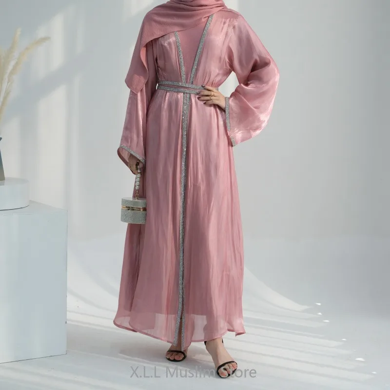 Fashion Evening Dress Open Abaaya Abaya Luxury Dubai Kaftan Turkey Prayer Clothes  Cardigan Party Muslim Woman Clothes Femme