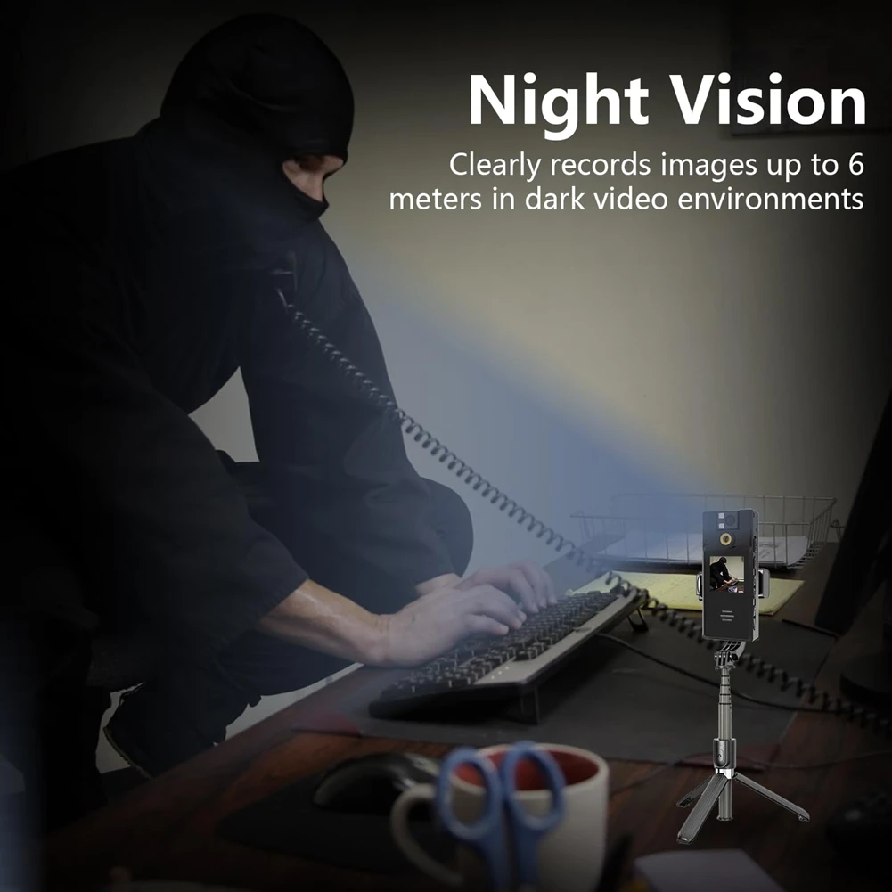 오디오 및 비디오 녹화 기능이 있는 ABFN-128GB 바디 카메라, 180도 포함 1080FHD 바디 캠 °   회전식 렌즈, 루프 녹화 바디 카메라