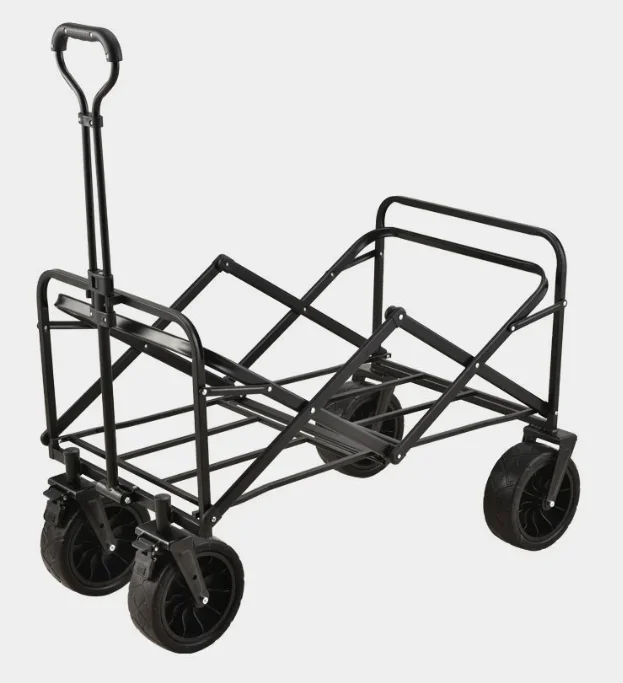 2024 Fold Trolley Cart Picnic Beach Trolley Carts Camping Metal Garden Outdoor Trolley