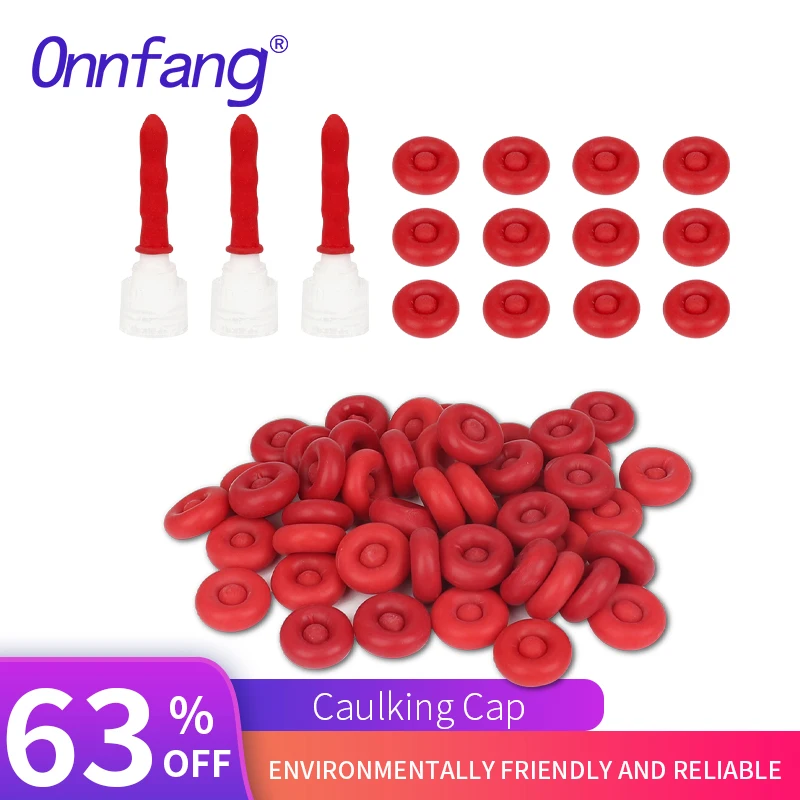 

10pcs Caulking Gun Nozzles Cap Red Caulk Saving Barrel Glue Mouth Protective Cover For Sealing And Preserving Leakproof Sleeve