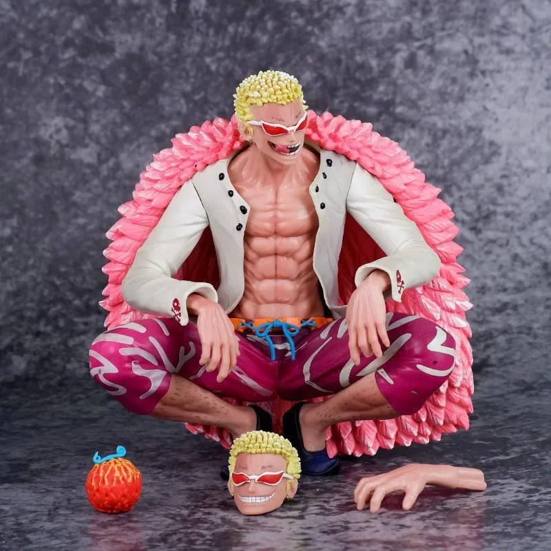 One Piece Donquixote Doflamingo Anime Action Figures Shichibukai Double Headed Eagle Collectible Model Cartoon Decor Toys Gift