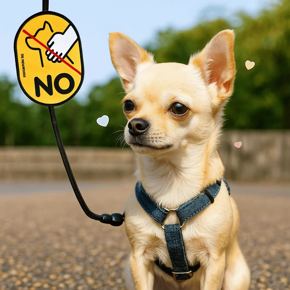 ملصقات اجتماعية للحيوانات الأليفة مقاومة للماء، شارات كرتونية مزخرفة لتهوية الكلاب على الوجهين، ملصق تذكير اجتماعي للكلاب، تجمعات الحيوانات الأليفة #1