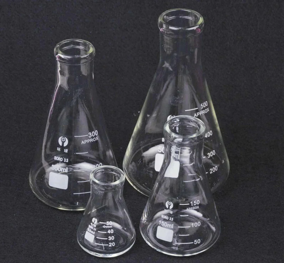 Glass Conical Erlenmeyer Flask 50/100/150/200/250/300/500/1000/2000/3000/5000ML G3.3 Lab Supplies Borosilicate flask