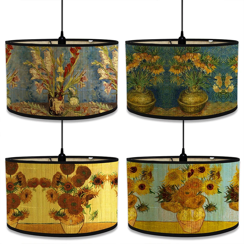 Seaside Scenery Lamp Shade Bamboo Art Crafts Light Shade Bar Cafe Home Homestay Retro Landscape Chandelier Decor