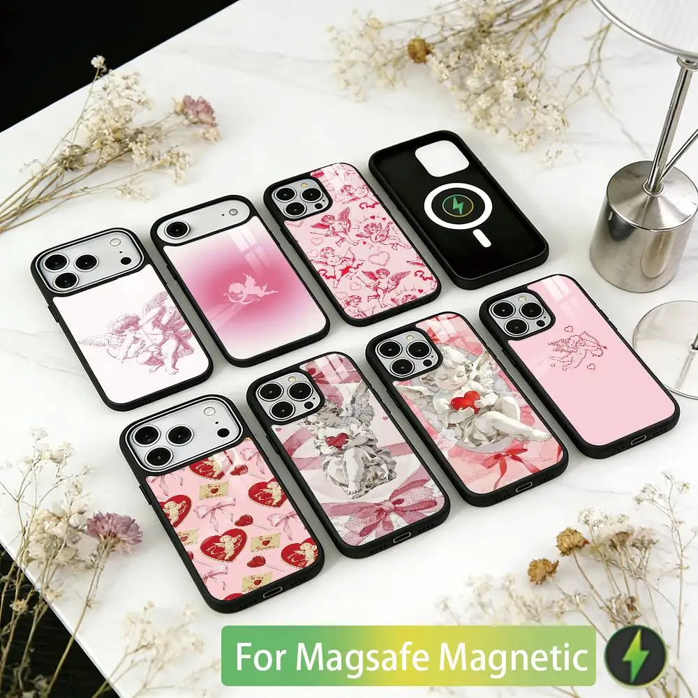 

Cupid's arrow Phone Case For iPhone17,16,15,14,13,12,11 Plus,Pro Magnetic For Magsafe Wireless Charging