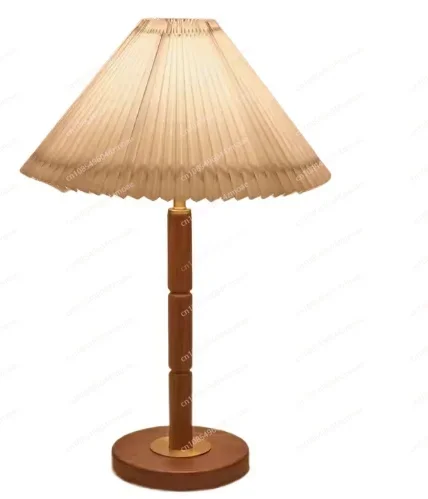 Solid wood living room floor lamp Wabi Sabi retro style homestay study room bedroom creative bedside reading desk lamp