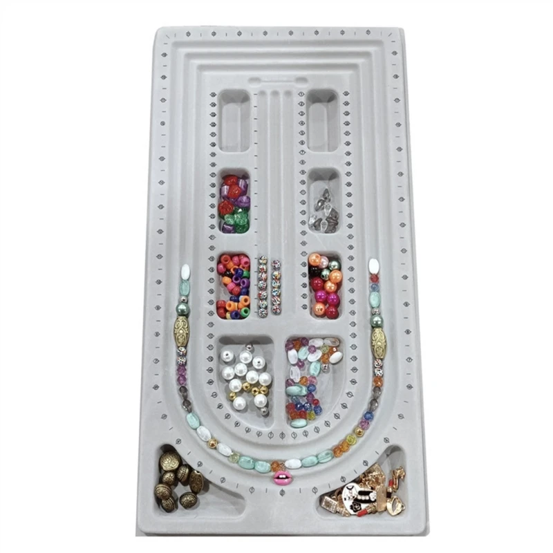 Bead Design Board Necklace Bracelets Beading Tray DIY Jewelry Making Tray Measuring Board Easy to Use Y08E