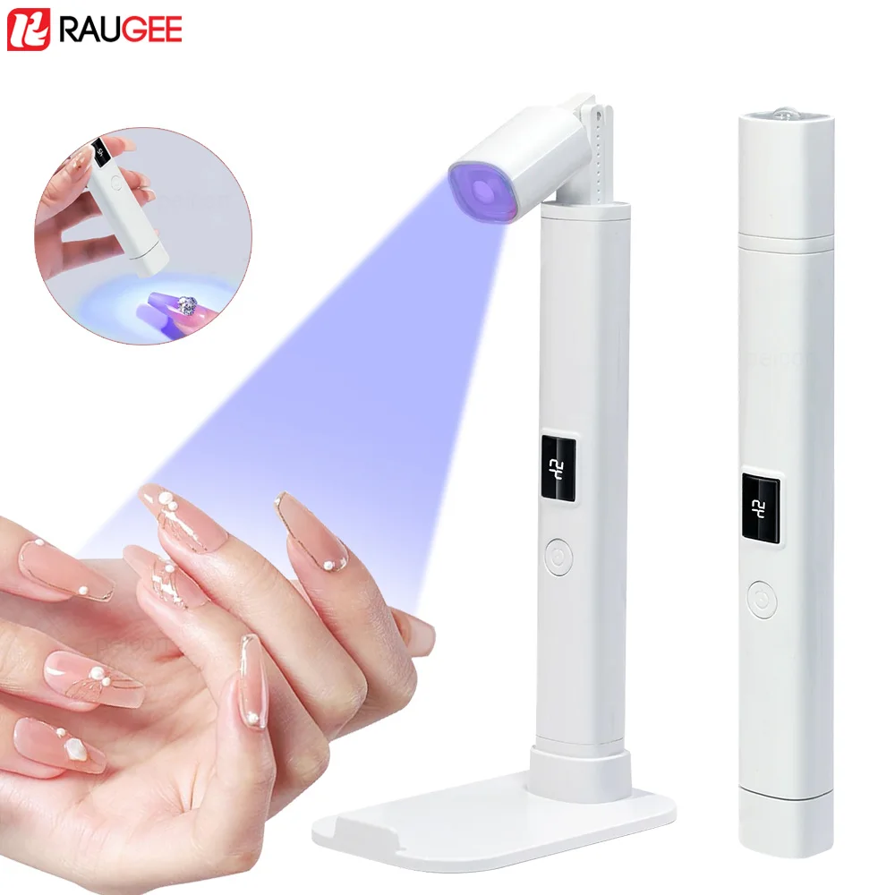 Mini lampe UV LED portable pour sécher le vernis à ongles, support de lumière, déterminer la tenue, 2 en 1