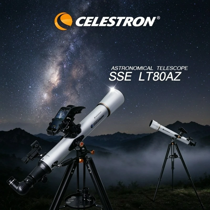 Celestron SSE LT80AZ Astronomical Telescope StarSense Explorer Refractive with Smartphone App Aluminum Tripod 80900