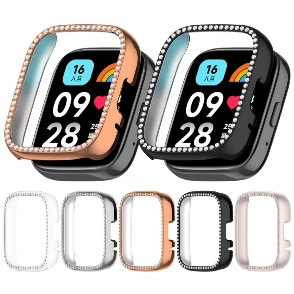 Cover Case For Redmi watch3 lite / watch3 active / watch 3 Youth Edition hollowed out single row diamond protective case