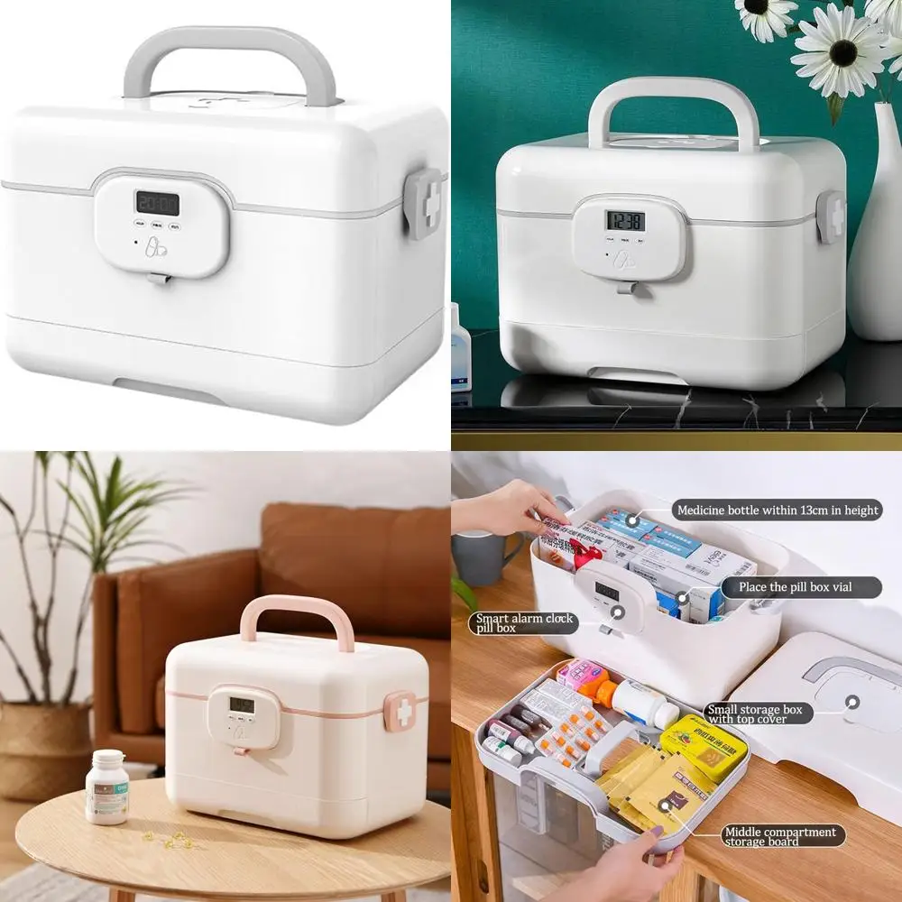 

Безопасный ящик для хранения лекарств для дома с замком, пластиковый контейнер для оказания первой помощи для безопасных лекарств