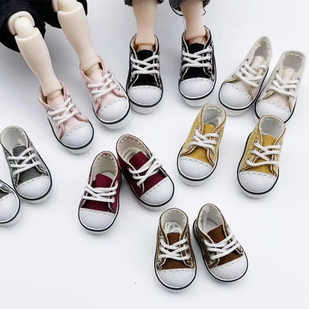 Canvas Shoes 1/12 BJD Dolls Pure Color Casual Wear Shoes for 1/11 OB11 Dolls Fashion Sports Sneakers Dolls Clothes Accessories