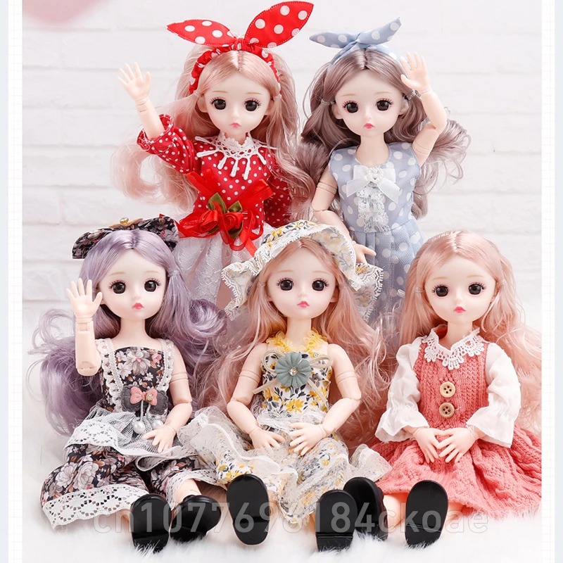 Bjd Dolls 30cm Clothes Full Set 1/6 Kawaii Baby Reborn Dolls Toys For Girls 23 Ball Jointed Barbie Doll Dress Up DIY Kids Toys