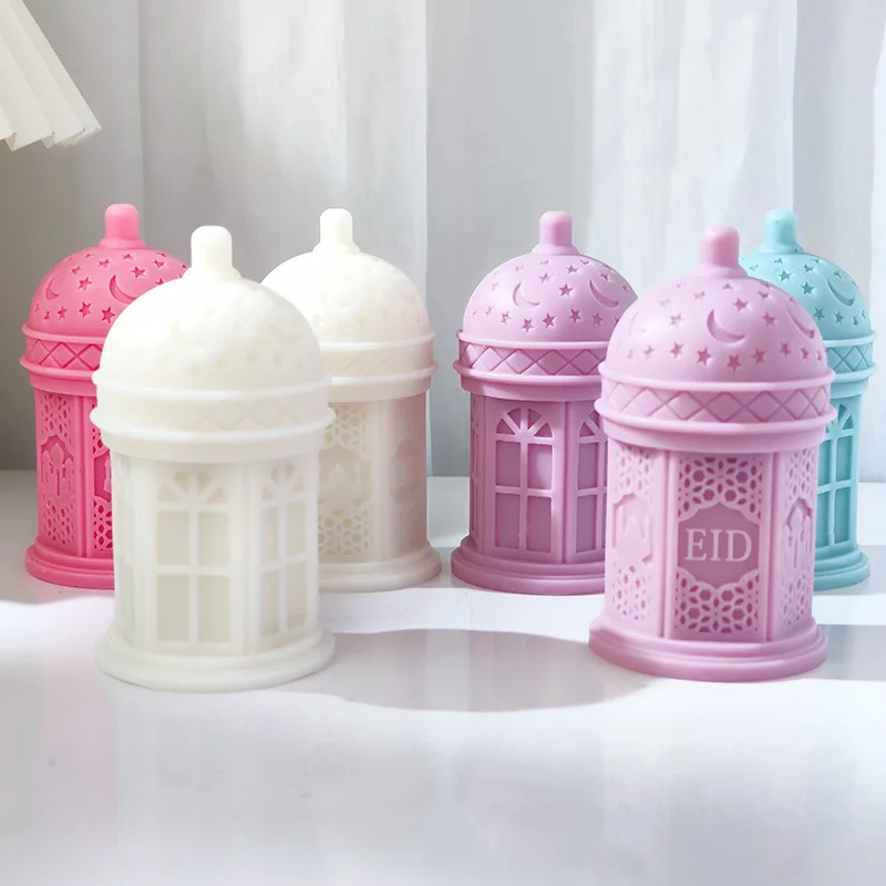 Moon Star Arabic Architectural Dome Column Silicone Mold 3D Ornament Festival Candle Gypsum Decoration Mold