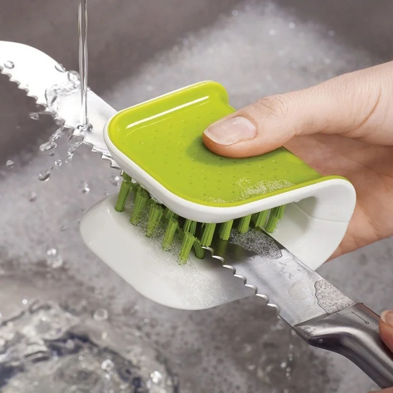 

Blade Brush Knife and Cutlery Cleaner Openable Cleaning U Shape Kitchen Washing Non-Slip Household Tool