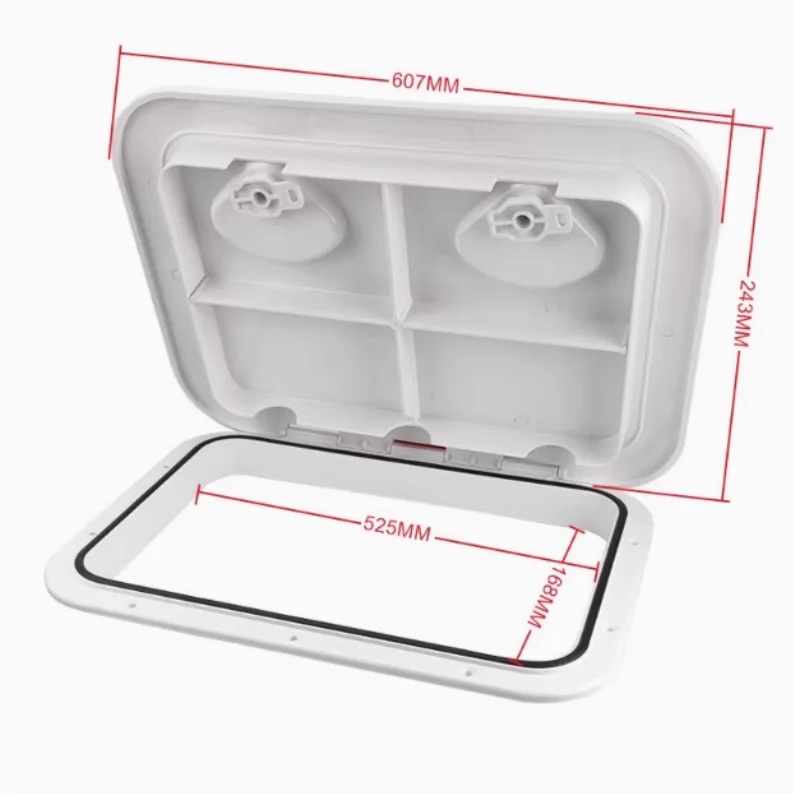 ISURE MARINE White Square Plastic Deck Plate Rotating Handhole Cover Inspection Channel Exit Hatch Cover Yacht Ship Accessories