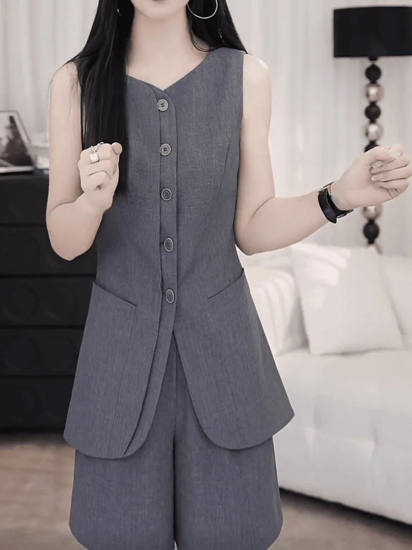 سترة نسائية أنيقة بدون أكمام للربيع والخريف، تصميم جديد أنيق، قماش متنفس من ألياف البوليستر، ملابس كاجوال