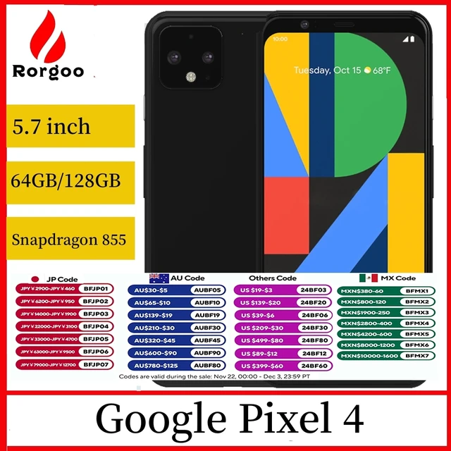 Google Pixel 4 4G Original LTE Mobile Phone 5.7