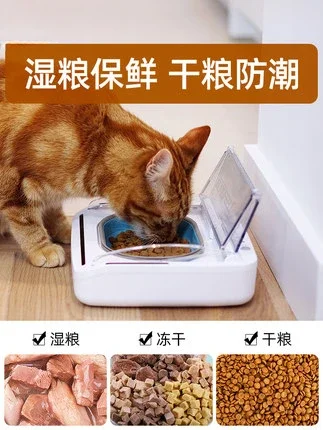 

Кормушка для кошек, миска для кошек, сенсорный переключатель, крышка, мокрая еда, свежий и пыленепроницаемый запах