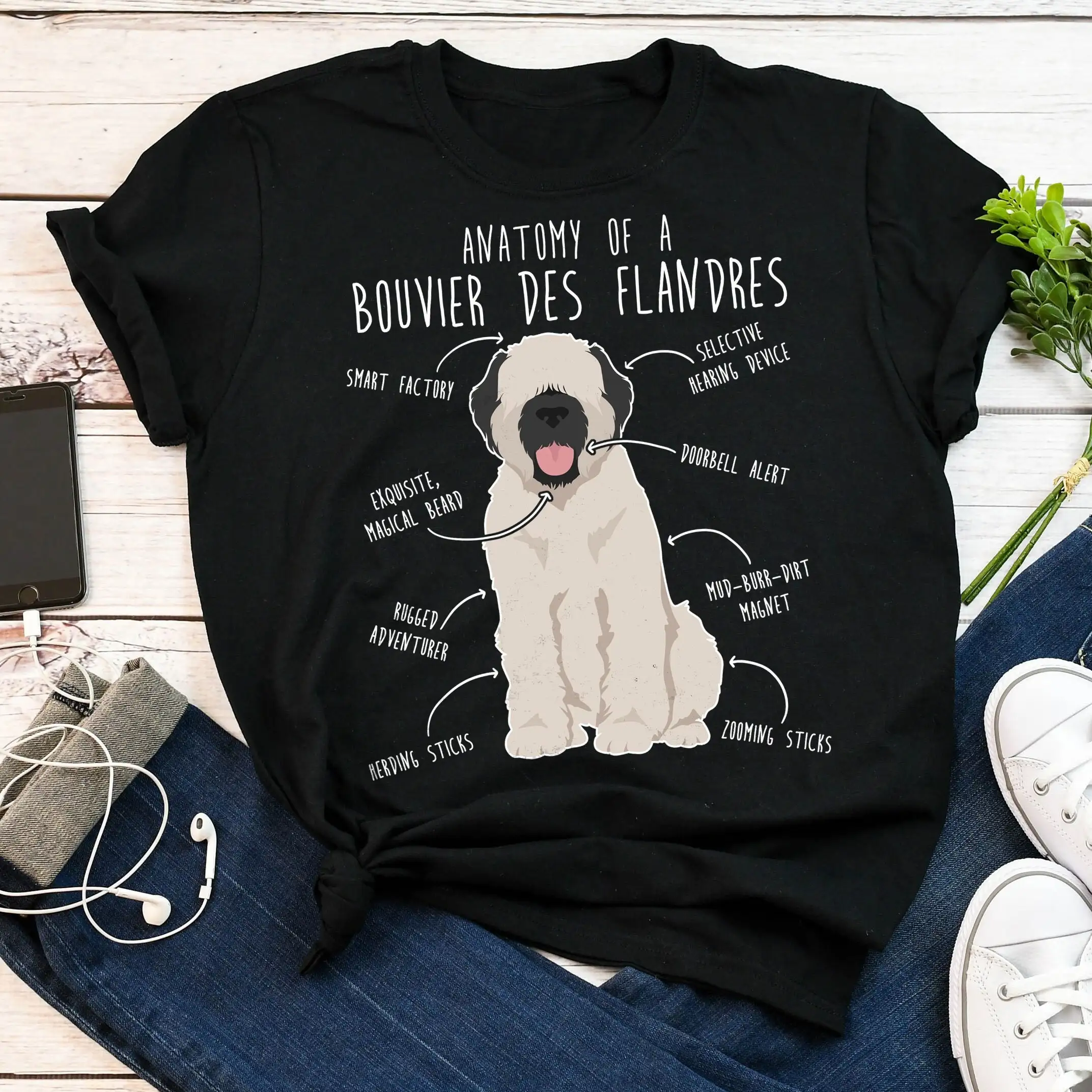 Bouvier Des Flandres T Shirt Fawn Cream Dog Lover Cute Pet Mom Dad