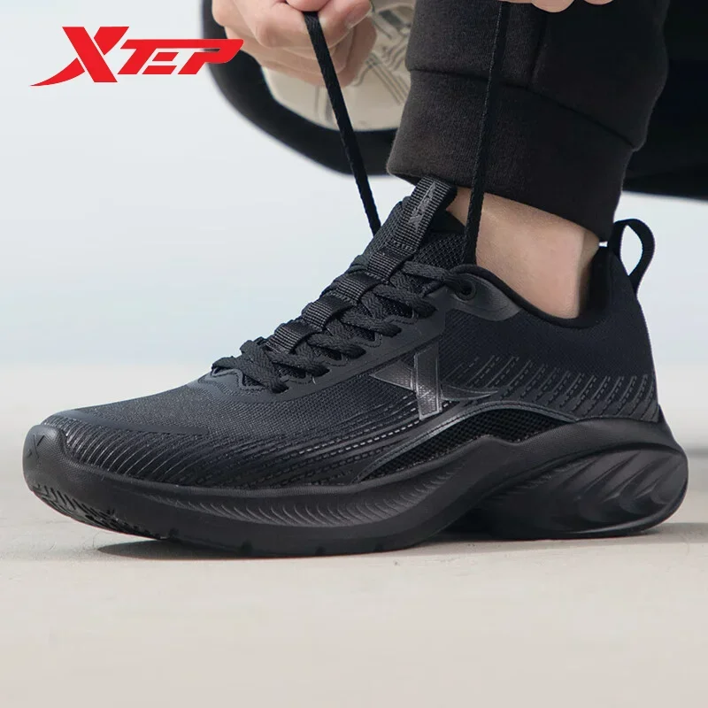 Xtep Running Shoes For Men 2024 Spring Breathable Men\'s Sports Shoes Shock Absorption Cushion Stability Sneakers 876119110020