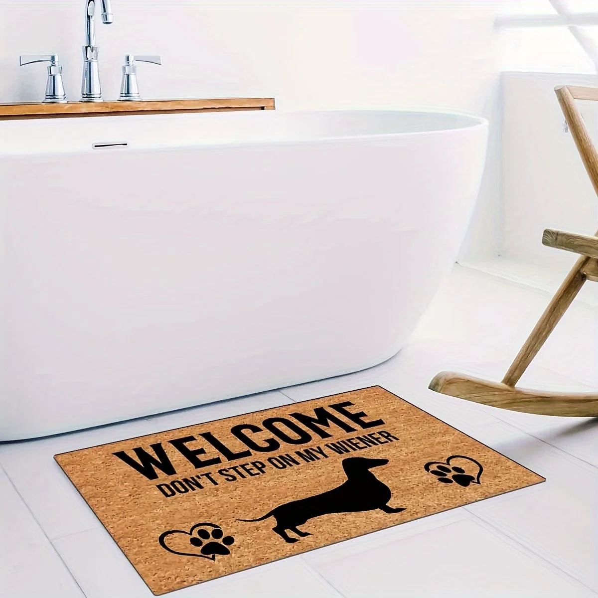 Funny Dachshund Welcome Doormat Non-Slip Absorbent Entryway Rug 