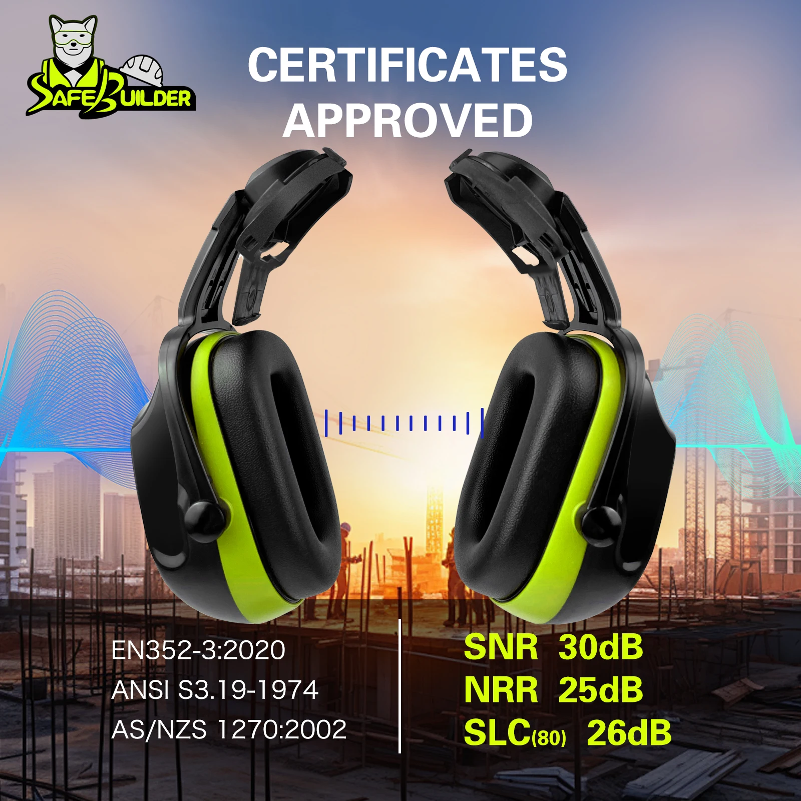 Cache-oreilles pour casques durs adaptés, Protection auditive à réduction de bruit, cache-oreilles amovibles pour casque