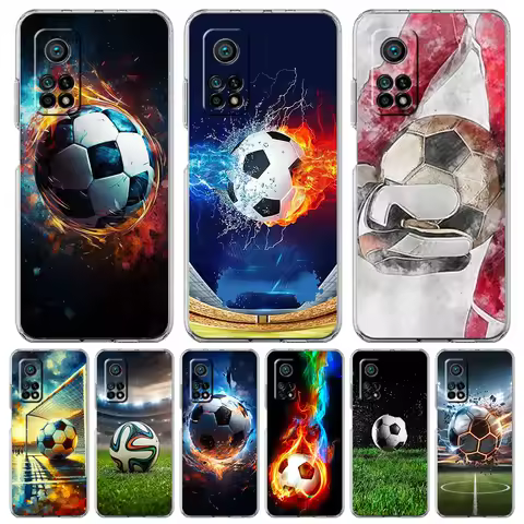 Phone Case For Xiaomi Mi Poco X7 X6 X5 NFC X3 F7 Ultra F6 Pro F3 15 14T 14 13T 11 12 13 Lite Clear TPU Cover Football