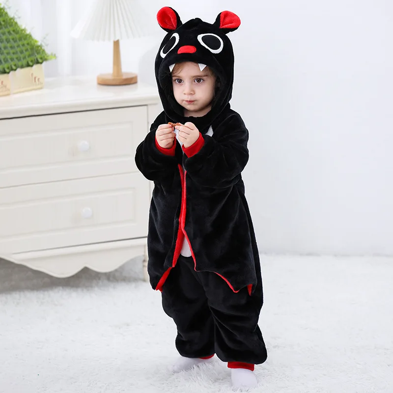 2024 New Cartoon Bat Cosplay Costume Boy Girls Toddler Animal Jumpsuit Baby Romper Infant Clothes Pyjamas  Kigurumis Ropa Bebe