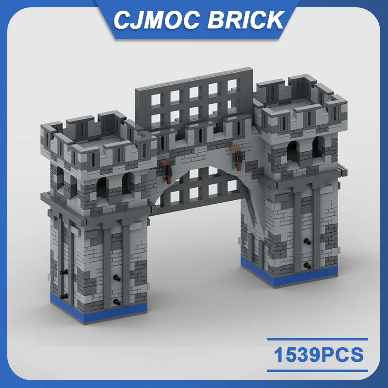 Moc Bausteine mittelalter liche Burg Steinmauer Tor Technologie Ziegel DIY montiert städtische Architektur Modell Spielzeug