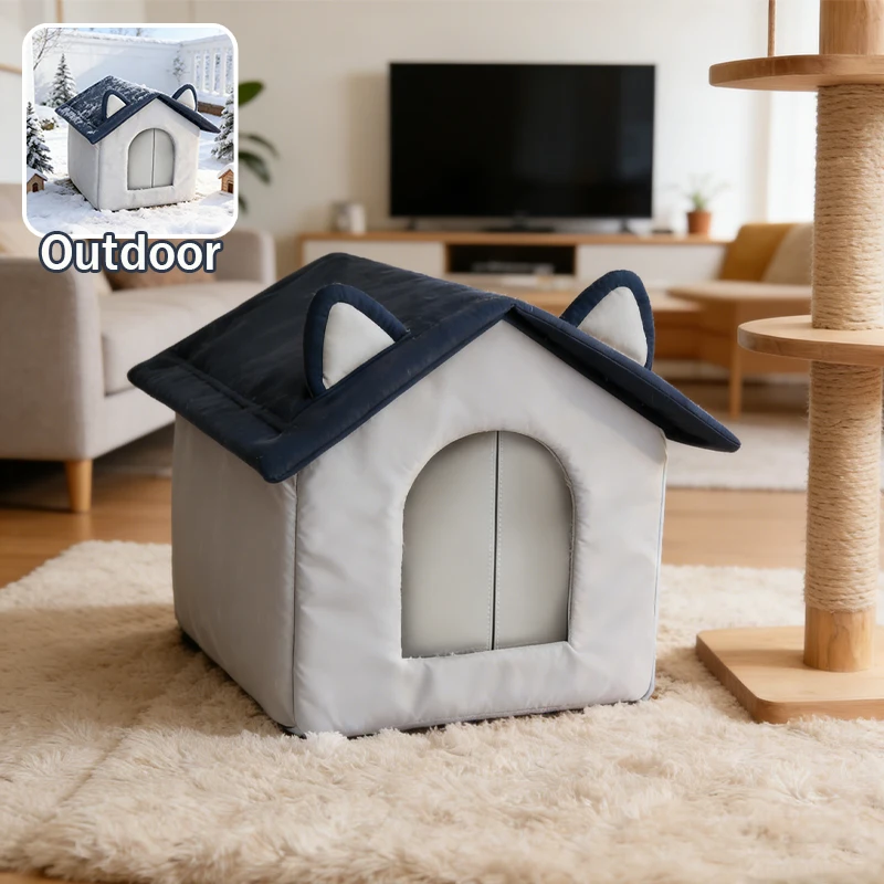 

Складное уличное укрытие для кошек, водонепроницаемый изолированный портативный теплый домик для домашних животных для общественного двора, парка, патио, защита для бродячих кошек