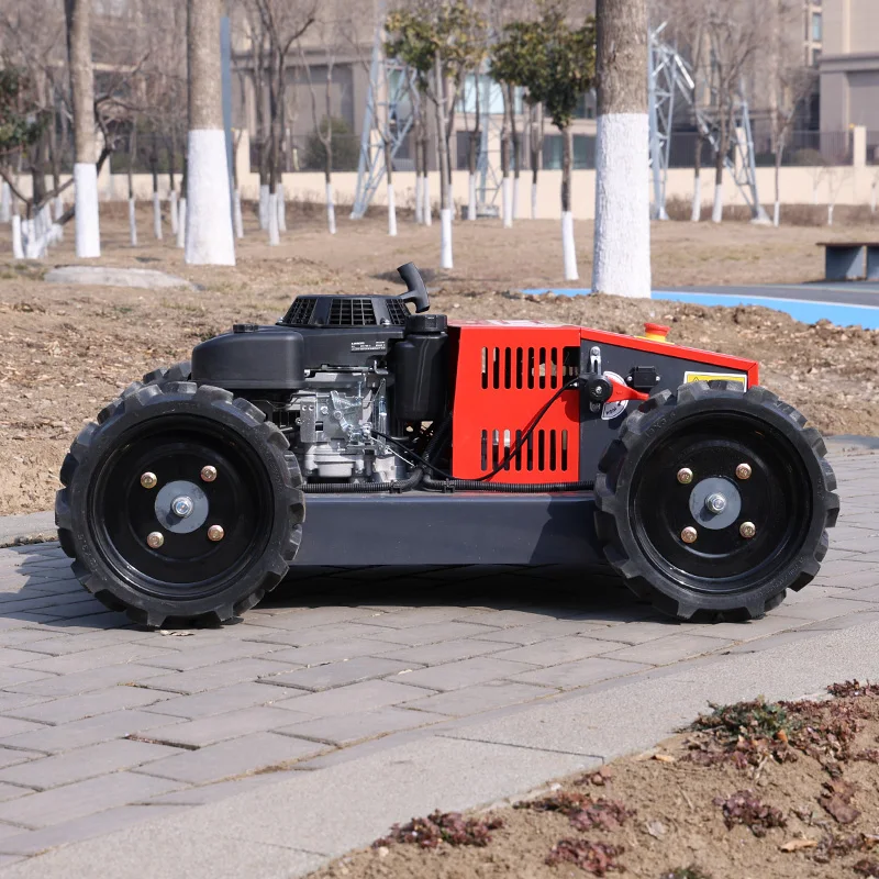 

Customized all terrain intelligent lawn mower with four-wheel remote control for weed cleaning and lawn mowing equipment