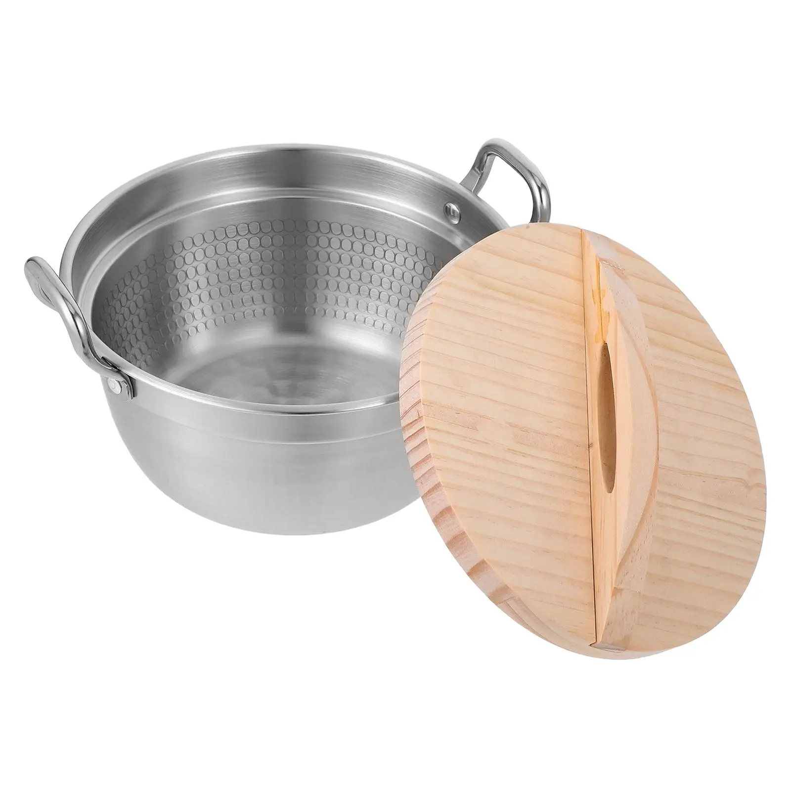 

Stainless Steel Double Handle Soup Pot 1500ml Pasta Noodle Cookware Deep Boiling Pan Kitchen Utensils Gas Induction Stove