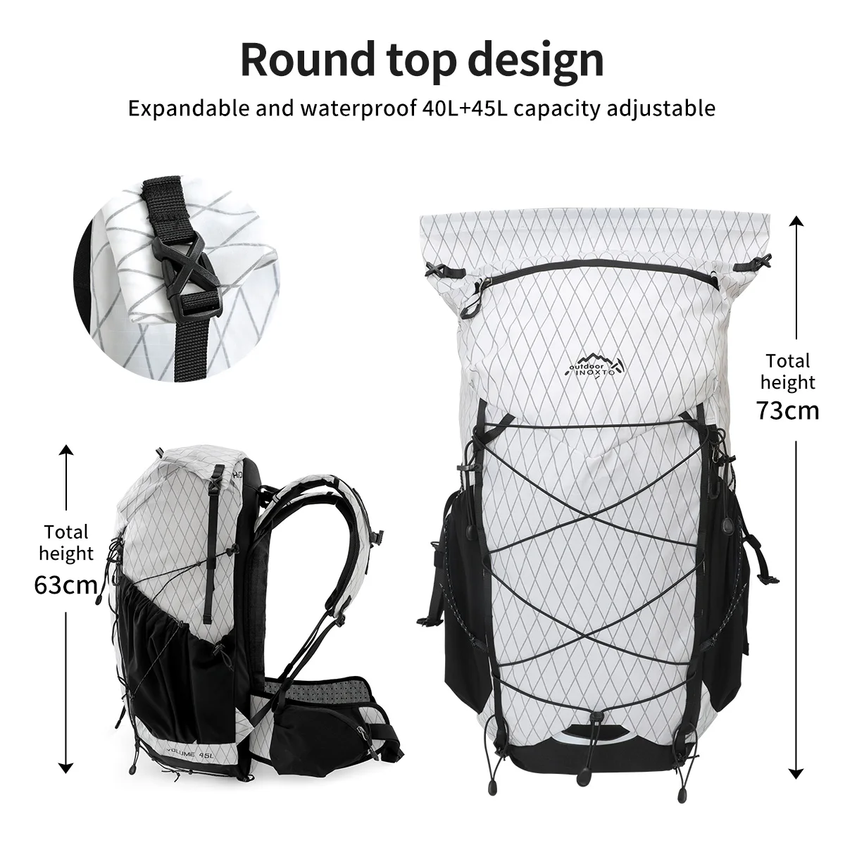 45L Hiking Internal Frame Backpacks with Rain Cover for Camping,Backpacking,Travelling