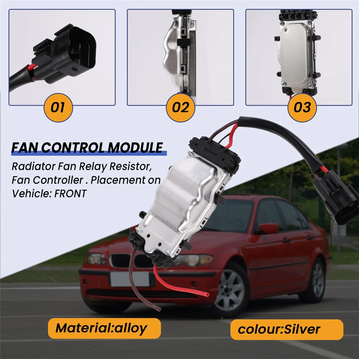 Car Radiator Fan Control Module for 3Series E46 316Ci 3116Ti 318Ci 318I 318Ti 320Ci 320I 323Ci 328I 330I 7561757