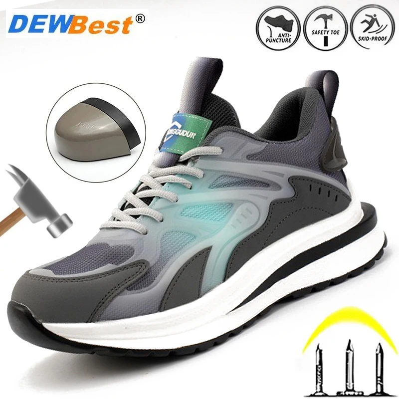 Four seasons fashion men's protective shoes anti-odor steel head non-slip wear-resistant anti-smash anti-piercing safety thank