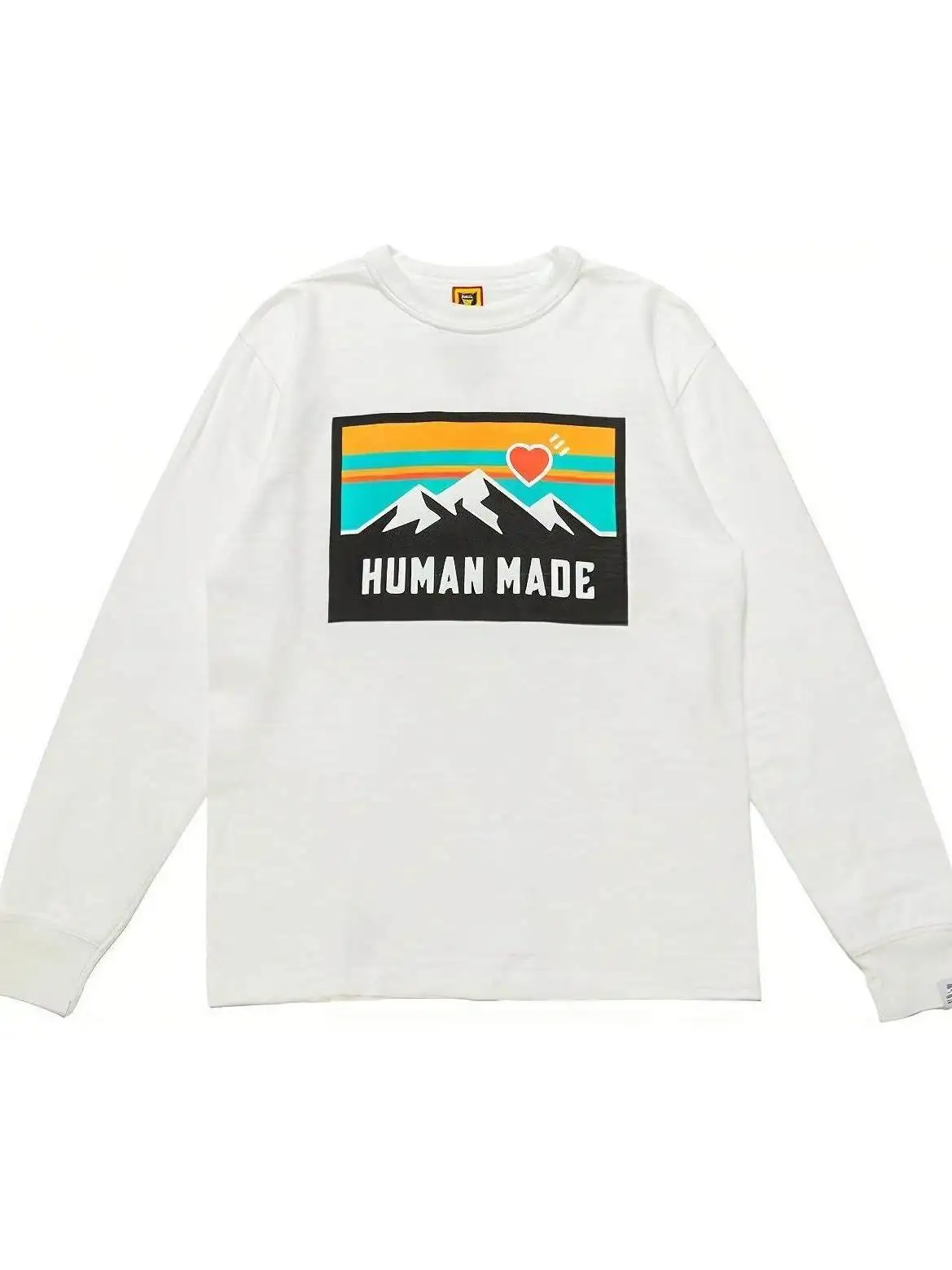 HUMAN MADE Heart Graphic L/S T Shirt Letter Print Crew Neck Unisex Boxy Cotton Japan