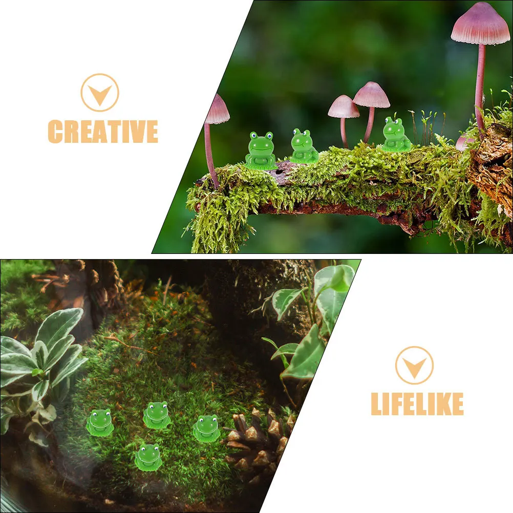 

40pcs Mini Frog Statues Resin Craft Animal Figurines For Garden Landscape Decor Desktop Car Ornament Gift Miniature