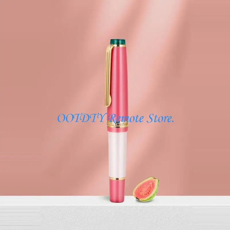  0.5MM Short Resin Fountain Pen with Metal Clip for Everyday Writing