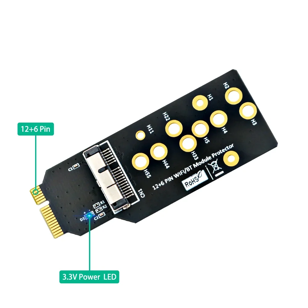12+6 Pin Wifi and Bluetooth  Adapter For	 BCM94360CD/ BCM94331CD/BCM94360CS/ BCM94360CS2/BCM943224PCIEBT2 Card
