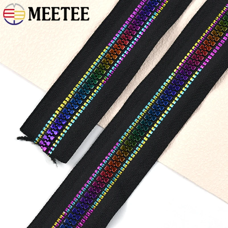 1-10Meters Resin Zippers Tape for Sewing Bag Jackets Decorative Zips By The Meter Clothes Zip Repair Kit DIY Garment Accessories