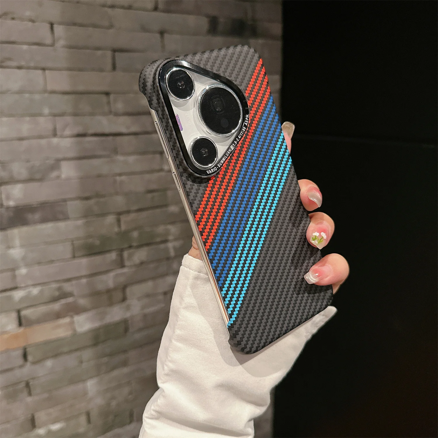 Luxury Carbon Fiber Texture Borderless Case for Huawei Pura 70/Pura 10 Pro/Pura 70 Pro Plus Skin Feel Slim Fit Frameless Cover