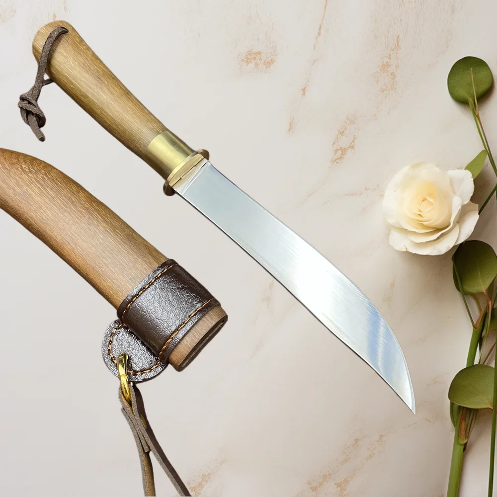 

Тактический охотничий нож с зеркальной поверхностью, клинком 8Cr13MoV и рукоятью из палисандра для выживания в дикой природе, кемпинга и повседневного ношения (EDC)