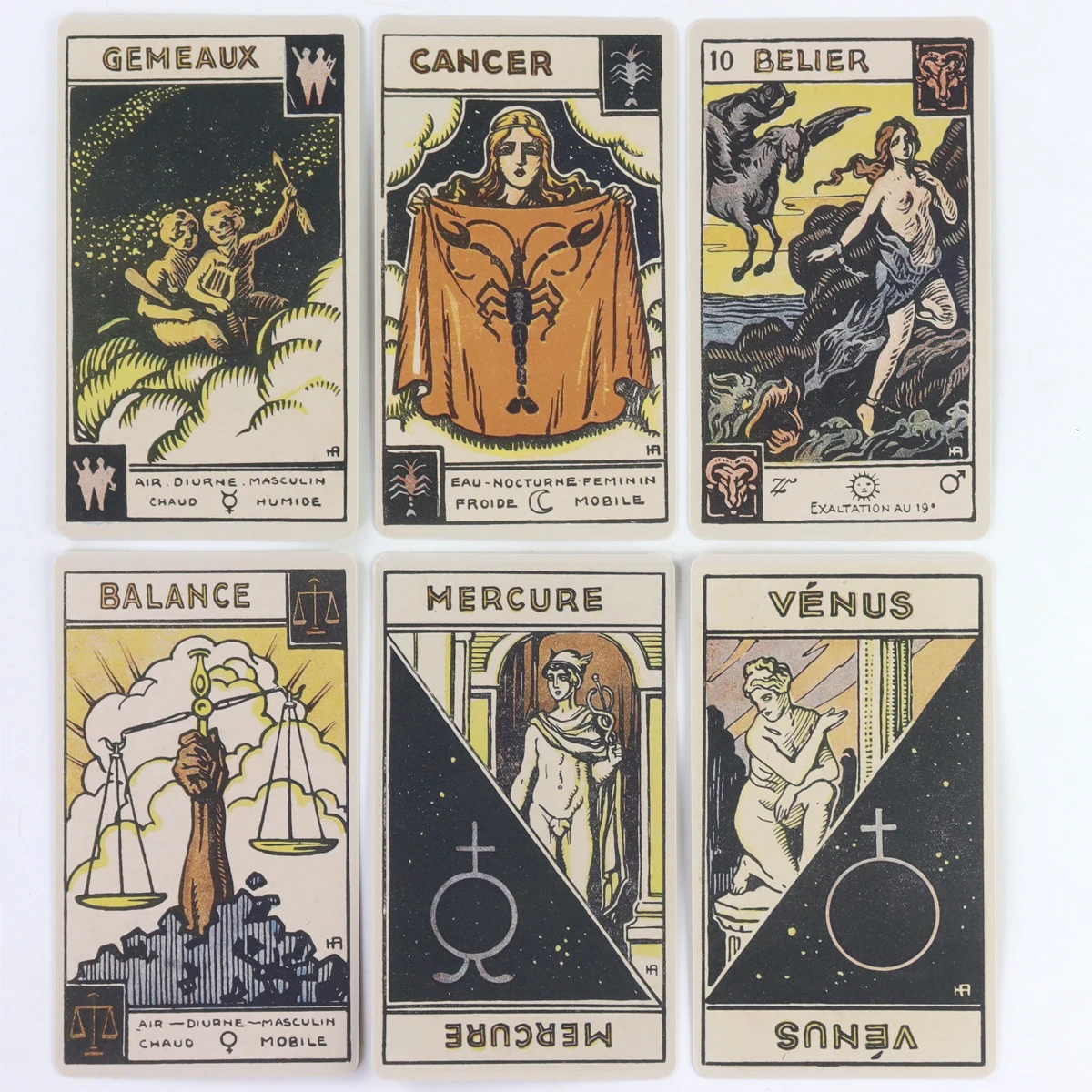 Baralho de cartas de tarô do zodíaco astrológico, cartas de tarô "le tarô astológico", 48 peças de cartas oracle 10.3*6cm