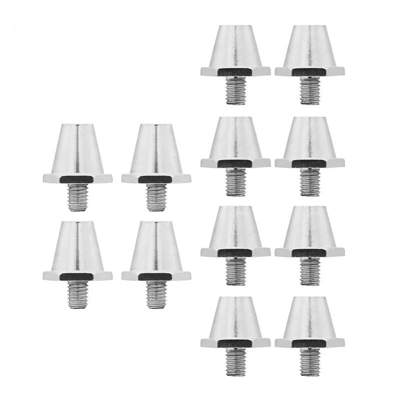 

B06C-12PCS Алюминиевые шипы для обуви Футбольные шипы Металлическая стабильная поддержка для уличных спортивных кроссовок Спортивные серебристые